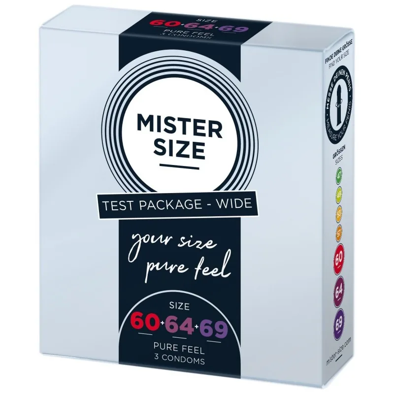 Mister Size kondómy – testovacie balenie 60–64–69 – Obrázok 2
