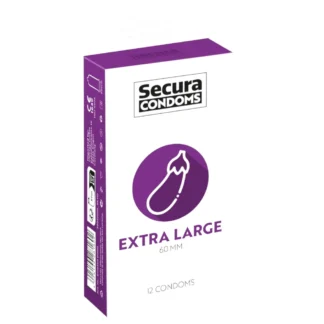 Secura baklažán - extra veľký kondóm - 60 mm (12 ks)