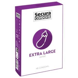 Secura baklažán - extra veľký kondóm - 60 mm (48 ks)