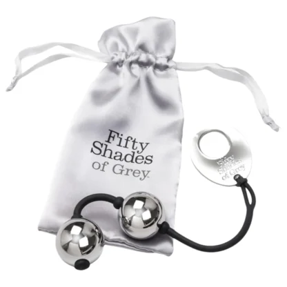Fifty Shades of Grey - venušine guličky - kovové - strieborné