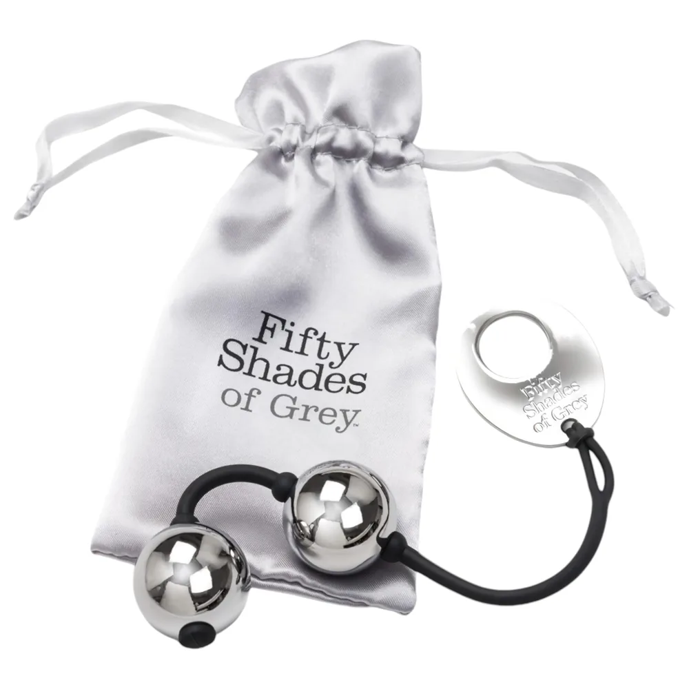 Fifty Shades of Grey - venušine guličky - kovové - strieborné