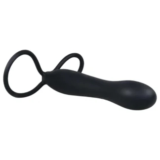 You2Toys - análny dildo a erekčný krúžok - čierny