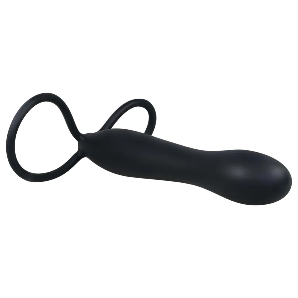 You2Toys - análny dildo a erekčný krúžok - čierny