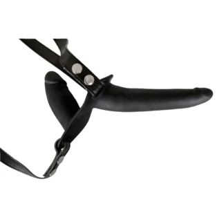 You2Toys - pripínací silikónový dildo-duo (čierny)