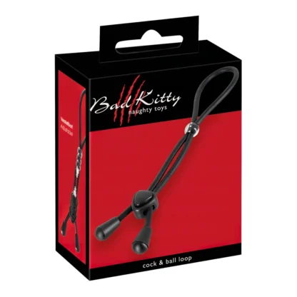 Bad Kitty - silikónový krúžok na semenníky a penis - čierny