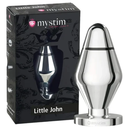 mystim Little John - malý elektro análny kolík (strieborný)