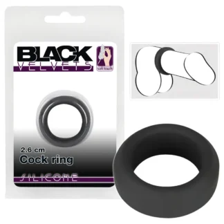 Black Velvets - erekčný krúžok hrubostenný 2,6 cm - čierny