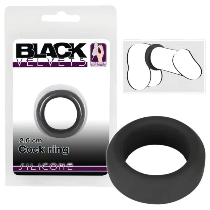 Black Velvets - erekčný krúžok hrubostenný 2,6 cm - čierny