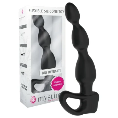 mystim Big Bend-it! - guľatý elektro análny dildo (čierny)