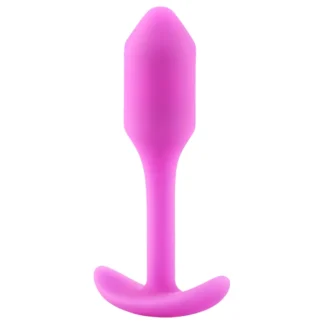 b-Vibe Snug Plug 1 - análny kolík s vnútornou záťažou (55 g, ružový)