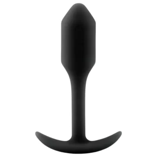b-Vibe Snug Plug 1 - análny kolík s vnútornou záťažou (55 g) - čierny
