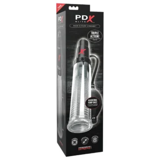 PDX Elite - 2v1 - vákuová pumpa na penis a masturbátor v jednom (priehľadný)