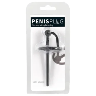 You2Toys - Penisplug - silikónový krúžok na žaluď s dutým dilatátorom (čierny)