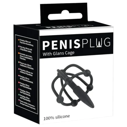 You2Toys - Penisplug - silikónová klietka na žaluď s dilatátorom (čierna)