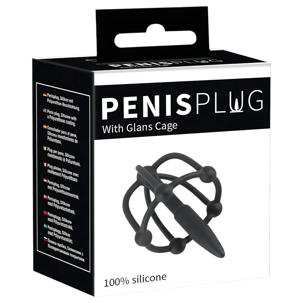You2Toys - Penisplug - silikónová klietka na žaluď s dilatátorom (čierna)