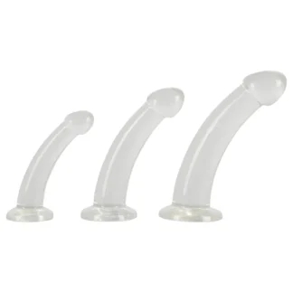 Crystal Clear - análna dildo sada - 3 diely - priehľadné
