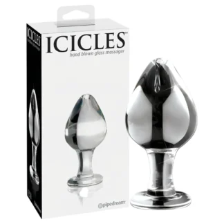 Icicles No. 25 - análny kolík - sklo - kužeľový - priehľadný