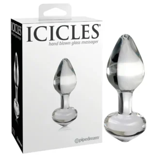 Icicles No. 44 - análny kolík - kúzový tvar - sklo/priehľadný