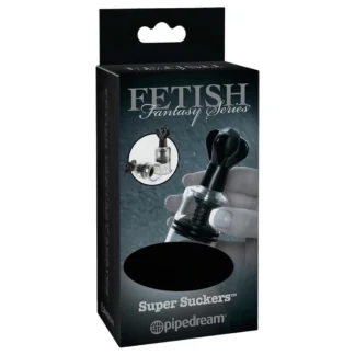 Pipedream Fetish Super Suckers - pumpička na odsávanie bradaviek (čierno-priehľadná)