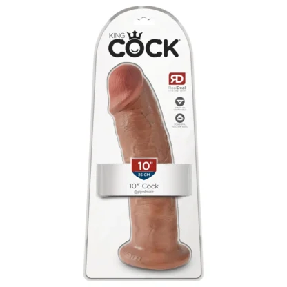 King Cock 10 - veľký dildó s prísavkou (25 cm) - tmavý naturál