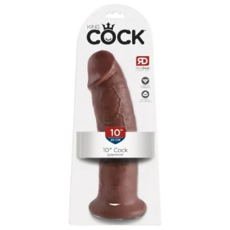 King Cock 10 - veľký dildo s prísavkou (25 cm, hnedý)