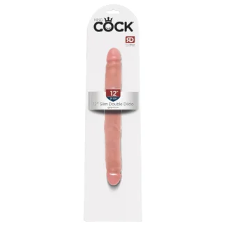 King Cock 12 Slim - realistický dvojitý dildo (31 cm, telová farba)