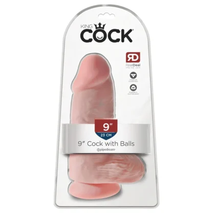 King Cock - dildó s prísavkou a semenníkmi - 23 cm - telová farba
