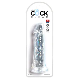 King Cock Clear 8 - priesavkový, veľký dildo (20 cm)