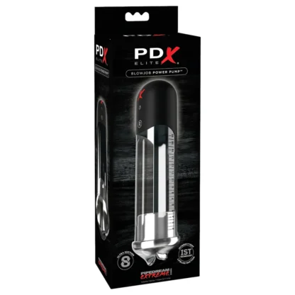 PDX Blowjob - automatická vákuová pumpa na penis s ústami - čierna