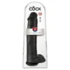 King Cock 15 - dildo s prísavkou a semenníkmi (38 cm, čierne)