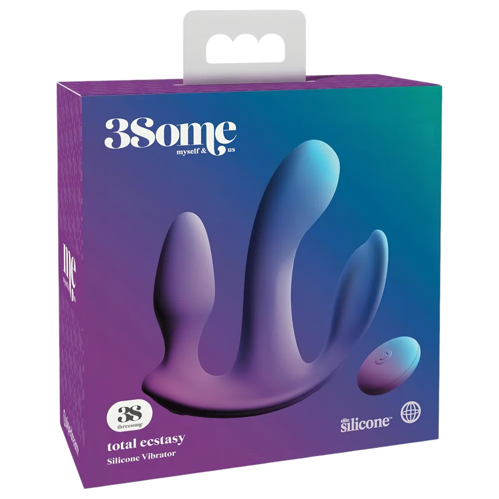 3Some Totalná extáza - akumulátorový, rádiový trojitý vibrátor (fialový)