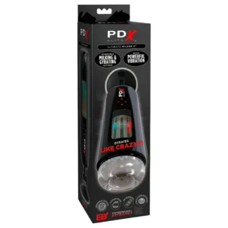 PDX Ultimate Milker 2 - automatický masturbátor s rotáciou a vibráciami - čierny