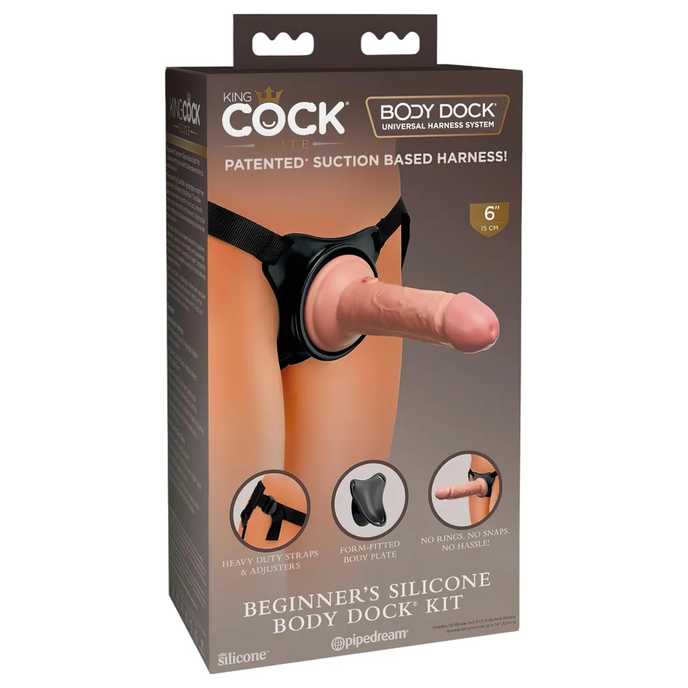 King Cock Elite Beginner's - nasadzovací dildo - realistické - silikón/natúr