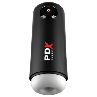 PDX Elite - masturbátor s pohybom a vibráciami - čierny