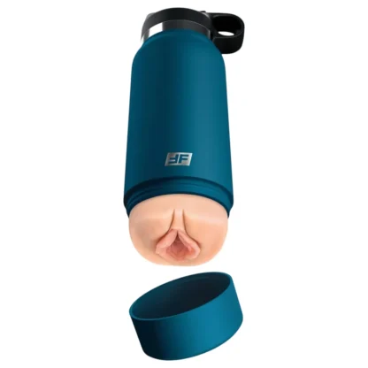 PDX - Fuck Flask Private Pleaser - umelá vagína v čutore (modro-prírodná)