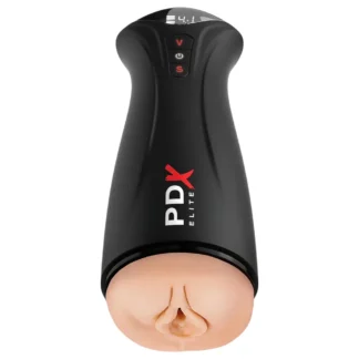 PDX Elite - masturbátor so saním a vibráciami - čierny