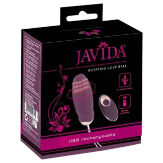 Javida - vibro vajíčko s diaľkovým ovládaním a rotujúcimi perličkami - fialové