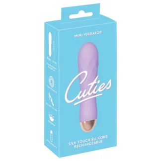 Cuties Mini - vibrátor s akumulátorom - vodotesný, rastrovaný - fialový