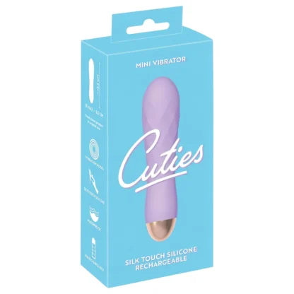 Cuties Mini - vibrátor s akumulátorom - vodotesný, rastrovaný - fialový