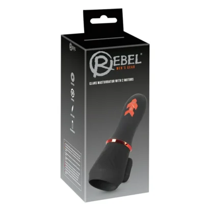 Rebel - vibračný stimulátor penisu s 2 motormi - čierny - nabíjateľný