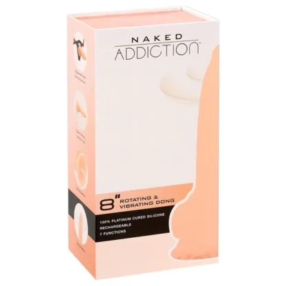Naked Addiction - rotačný vibrátor - otáčavý, realistický, 20cm, telová farba