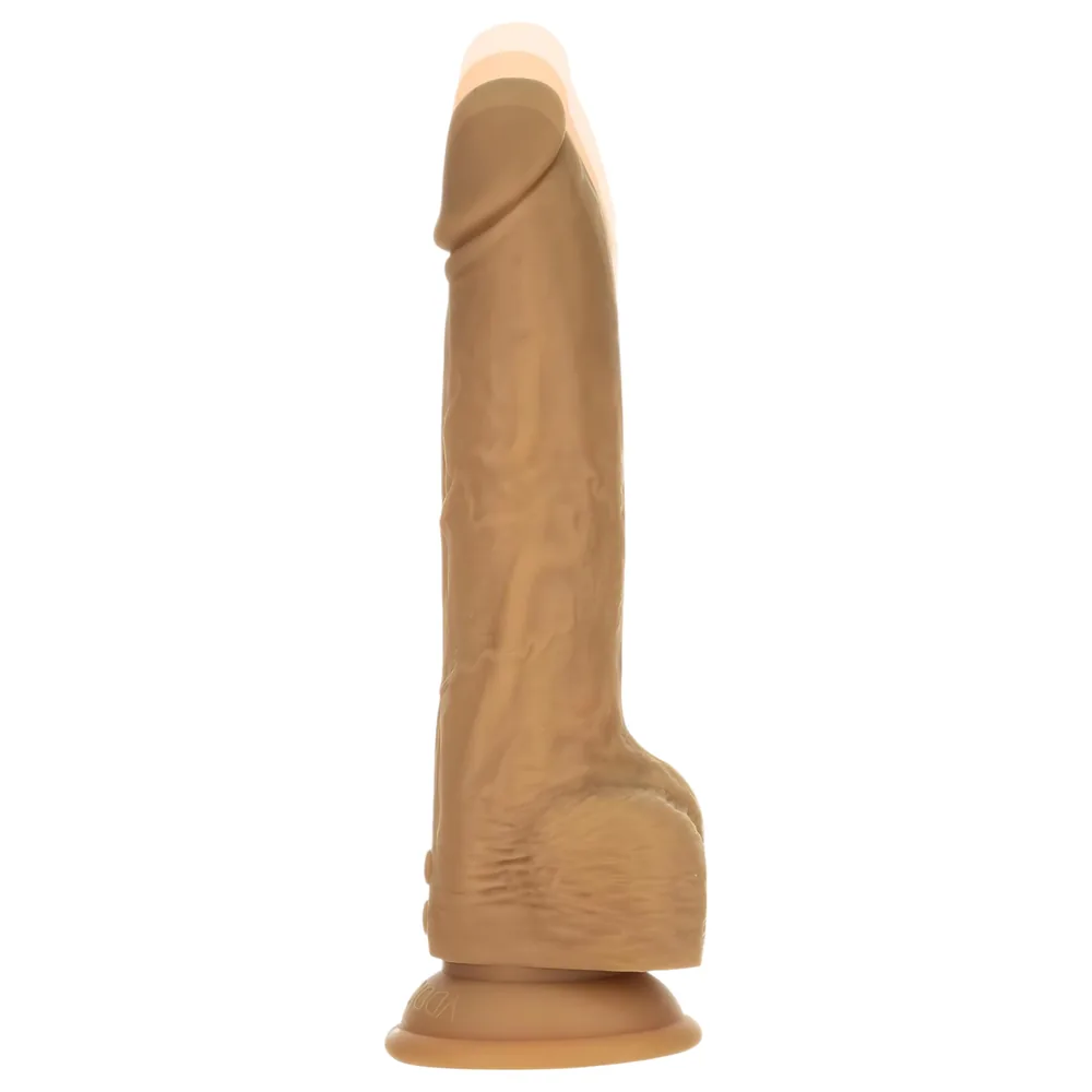 Naked Addiction - vibrátor s pohybom hore-dole - tmavý - 23 cm – Obrázok 4