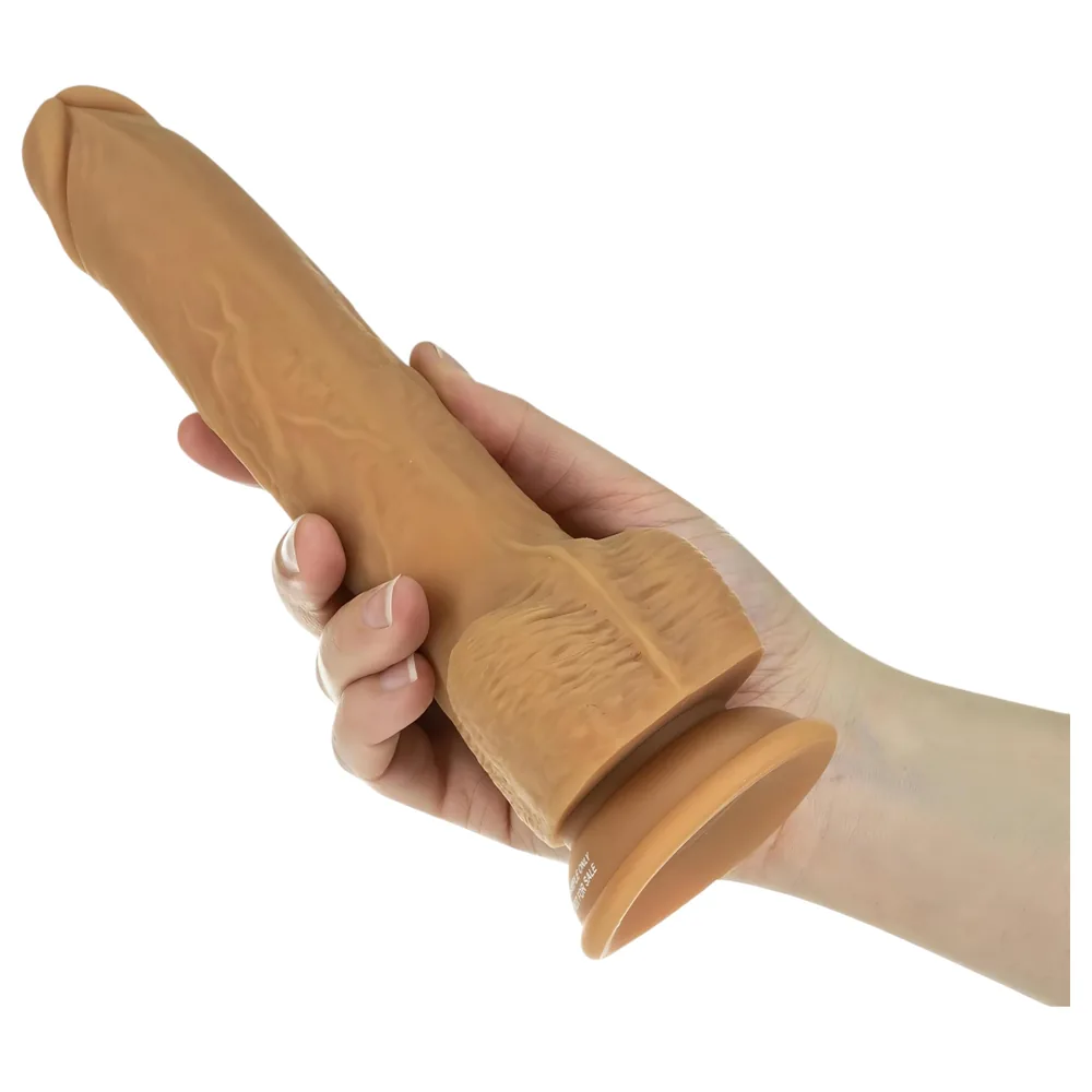 Naked Addiction - vibrátor s pohybom hore-dole - tmavý - 23 cm – Obrázok 7