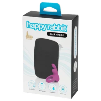 Happyrabbit - vibračný erekčný krúžok so zásobníkom - silikón fialový