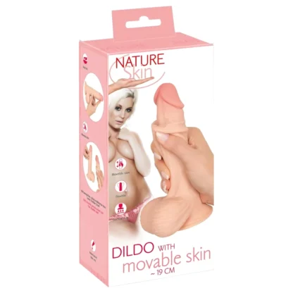 Nature Skin - dildo s kožou - 19 cm (prírodné)