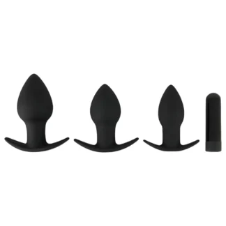Black Velvets - análne vibrátory sada - 3 kusy - čierna