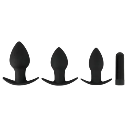 Black Velvets - análne vibrátory sada - 3 kusy - čierna