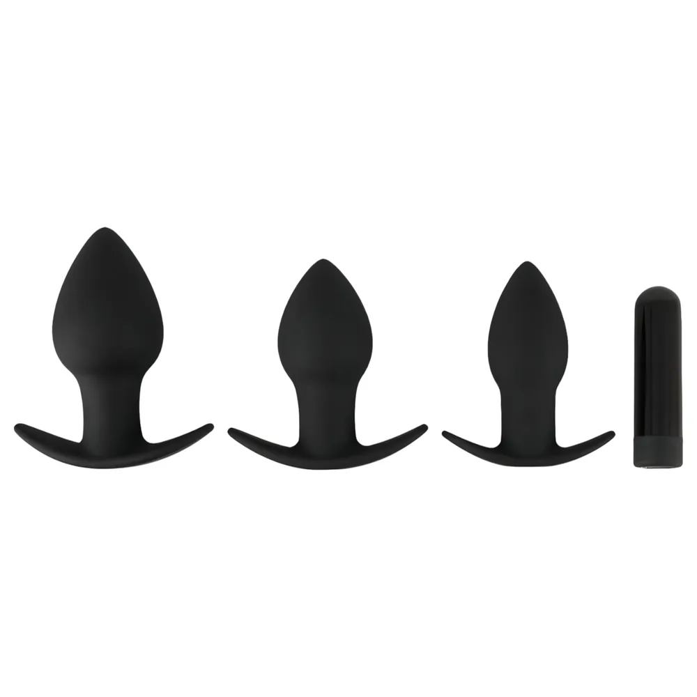 Black Velvets - análne vibrátory sada - 3 kusy - čierna