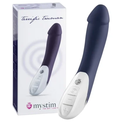 mystim - vibrátor pre mužov - 2 motory - silikón modrý