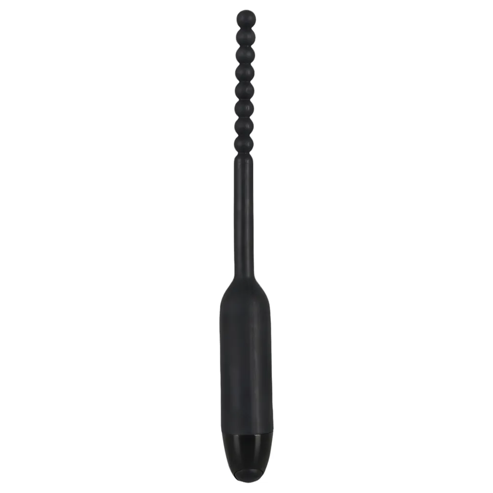 You2Toys - vibrátor do močovej trubice s guľôčkami - 0,8 cm čierny
